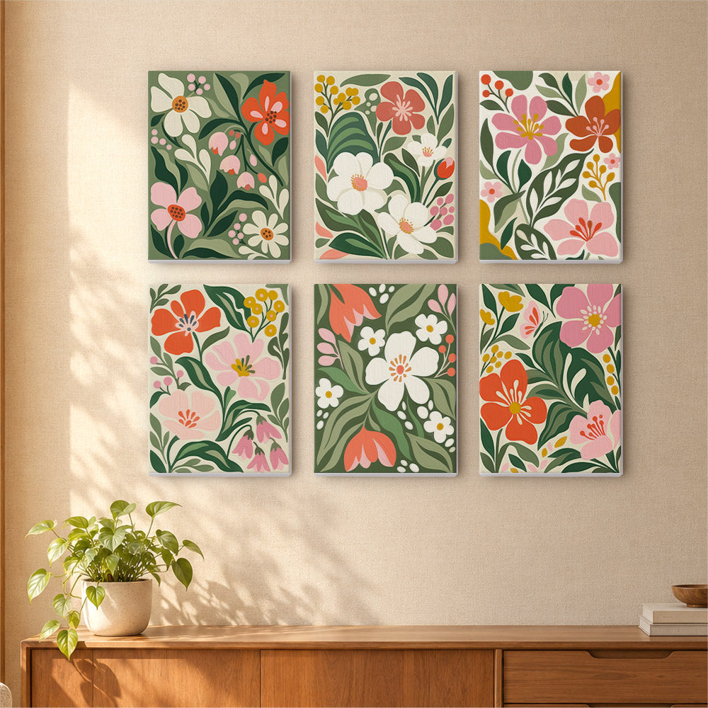 Dense Blooms on Forest Green mini paint by numbers – image 16