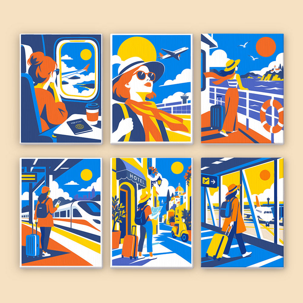 Train Windows and Airport Gates mini paint by numbers – image 8