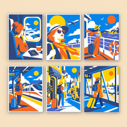 Train Windows and Airport Gates mini paint by numbers – image 8