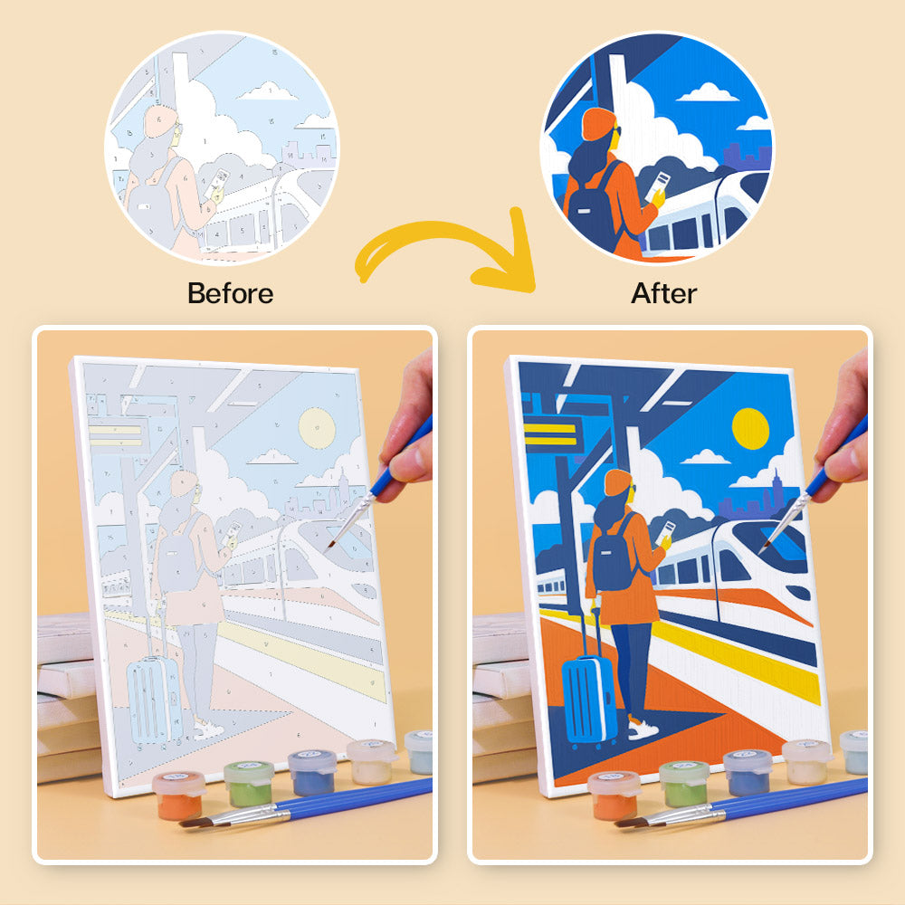 Train Windows and Airport Gates mini paint by numbers – image 10