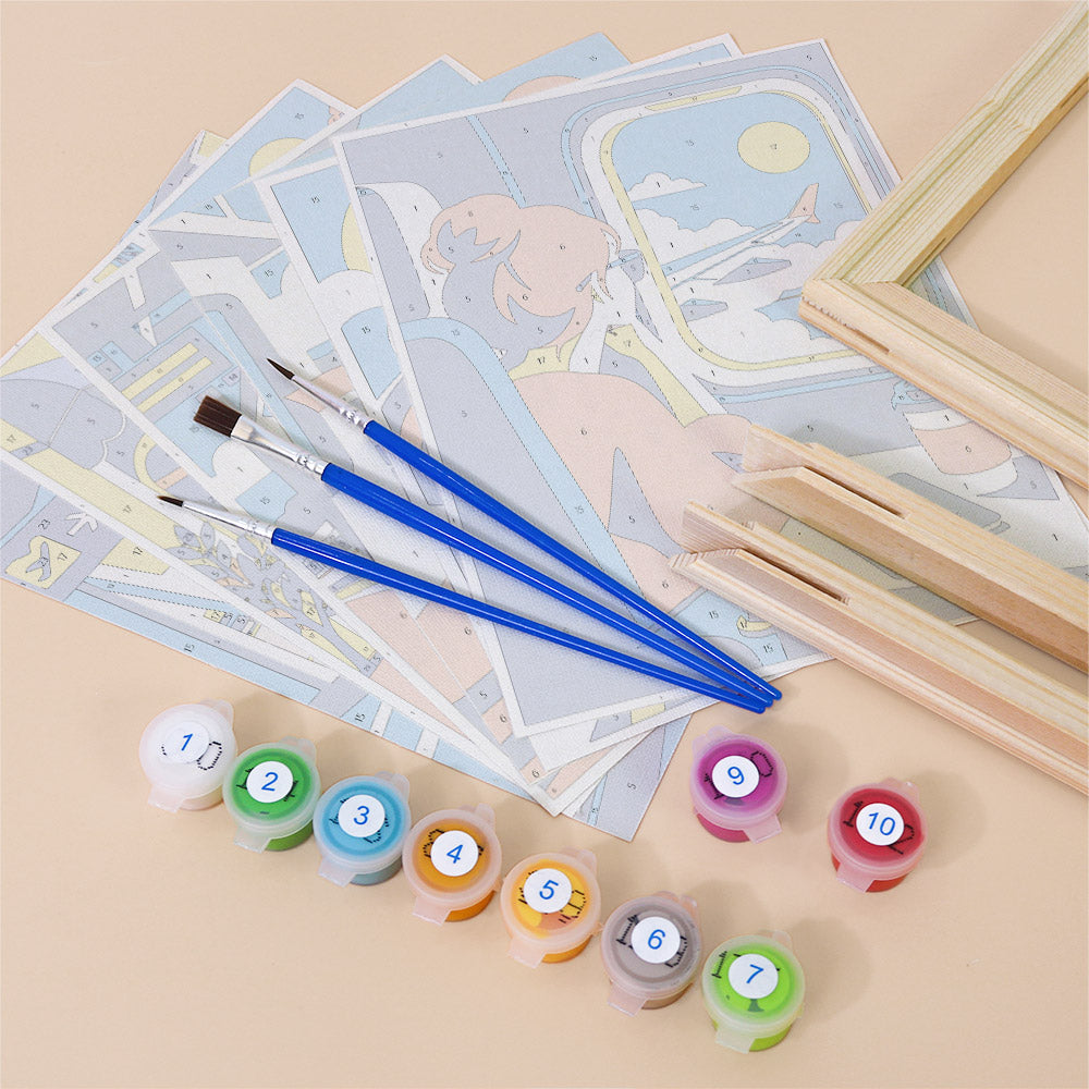 Train Windows and Airport Gates mini paint by numbers – image 11