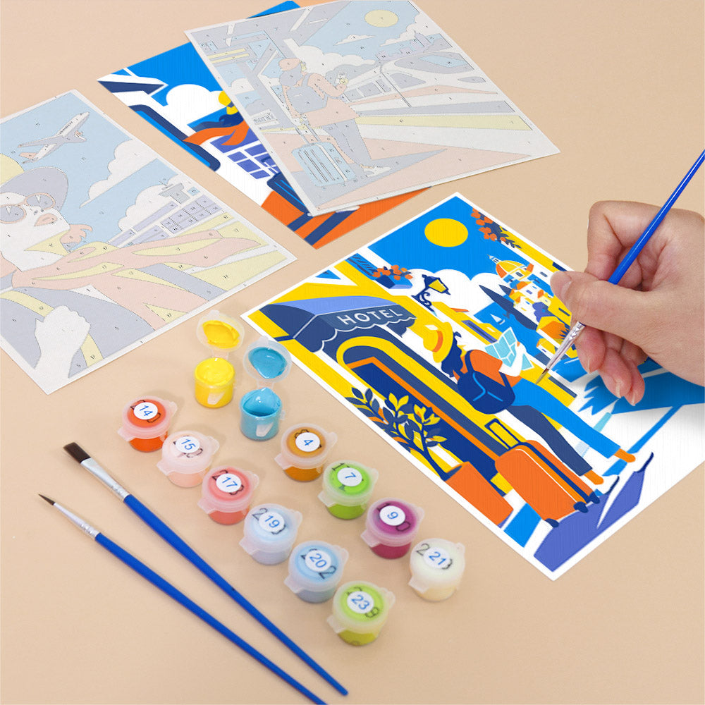 Train Windows and Airport Gates mini paint by numbers – image 12