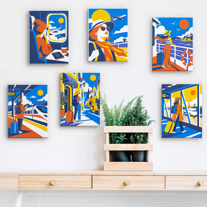 Train Windows and Airport Gates mini paint by numbers – image 15