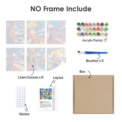 Train Windows and Airport Gates mini paint by numbers – image 19