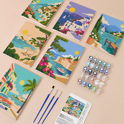 Mediterranean Coastal Escapes mini paint by numbers – image 1