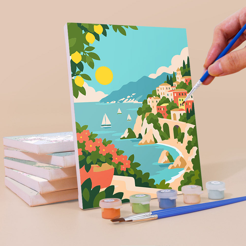 Mediterranean Coastal Escapes mini paint by numbers – image 3