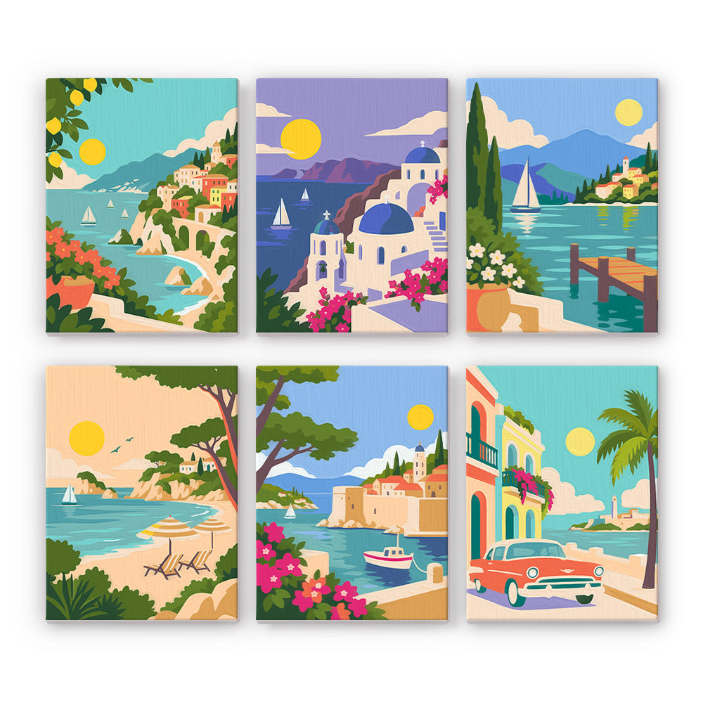 Mediterranean Coastal Escapes mini paint by numbers – image 7