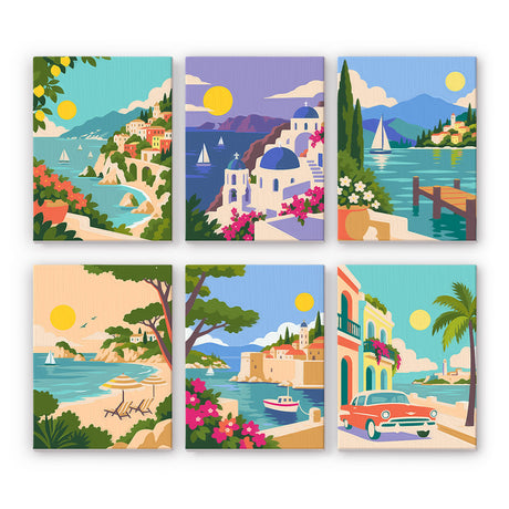 Mediterranean Coastal Escapes mini paint by numbers – image 7