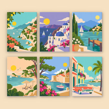Mediterranean Coastal Escapes mini paint by numbers – image 8