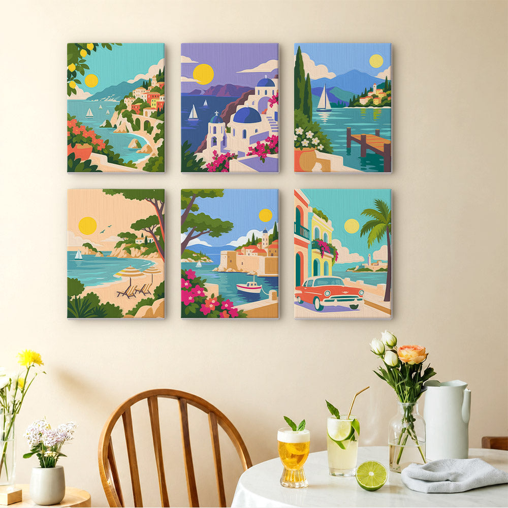 Mediterranean Coastal Escapes mini paint by numbers – image 14