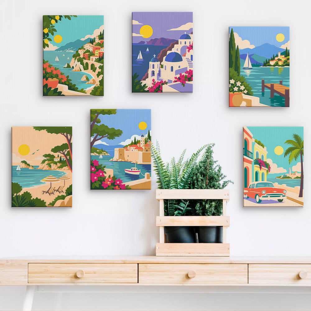 Mediterranean Coastal Escapes mini paint by numbers – image 15