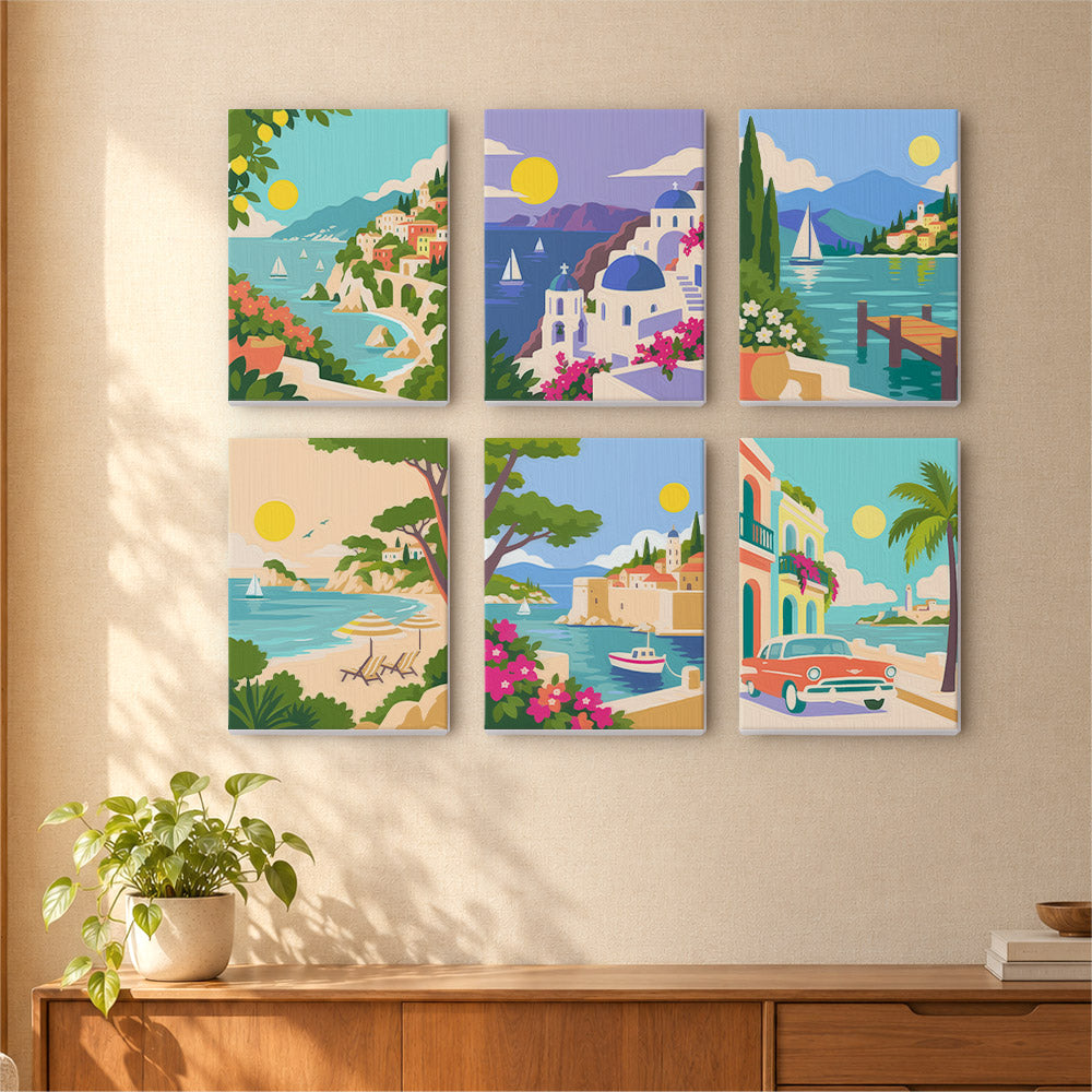 Mediterranean Coastal Escapes mini paint by numbers – image 16
