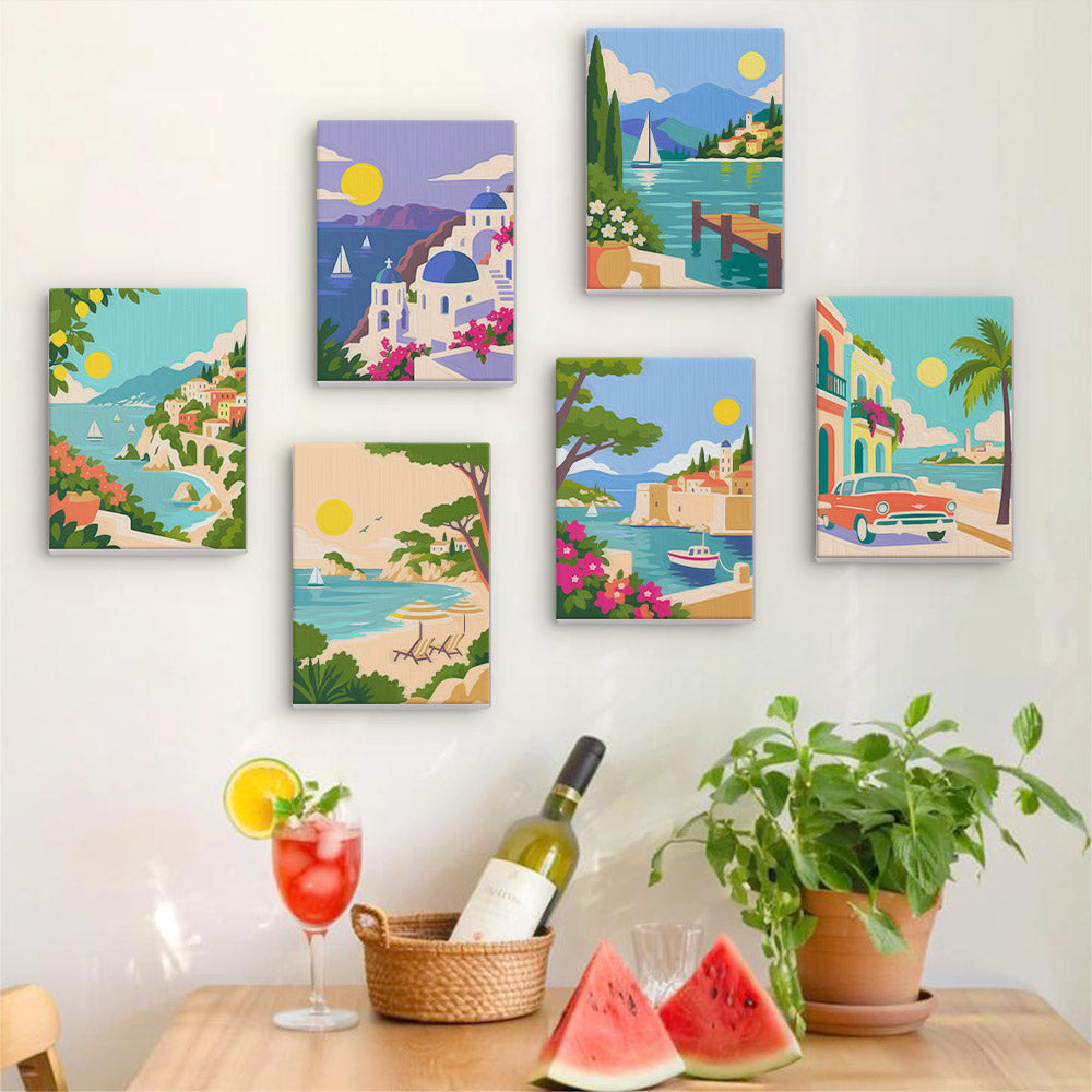 Mediterranean Coastal Escapes mini paint by numbers – image 17