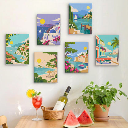 Mediterranean Coastal Escapes mini paint by numbers – image 17