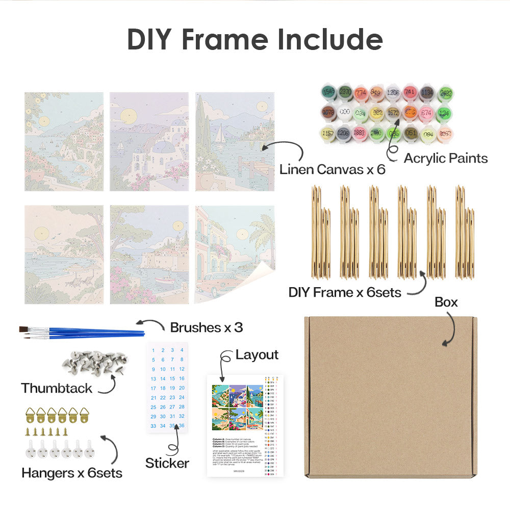 Mediterranean Coastal Escapes mini paint by numbers – image 18