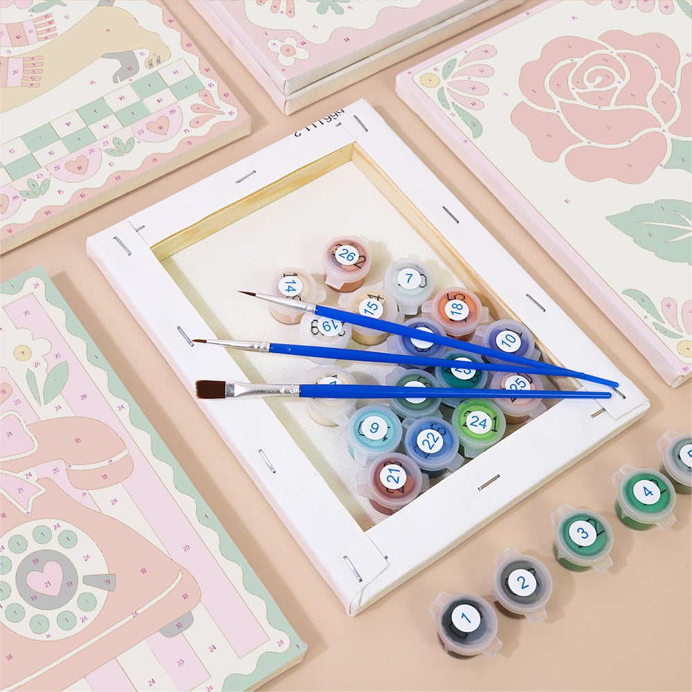 Cheerful Retro Icons mini paint by numbers – image 2