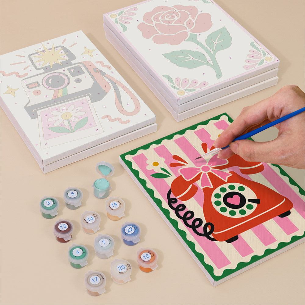 Cheerful Retro Icons mini paint by numbers – image 4