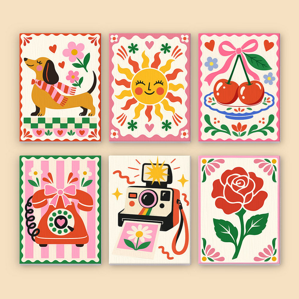 Cheerful Retro Icons mini paint by numbers – image 8