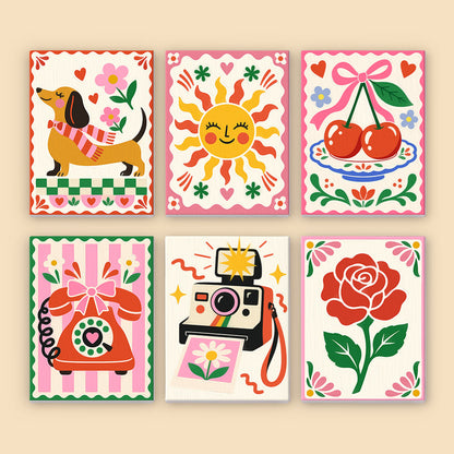 Cheerful Retro Icons mini paint by numbers – image 8