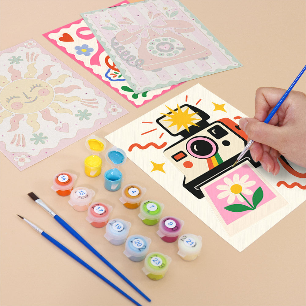 Cheerful Retro Icons mini paint by numbers – image 12