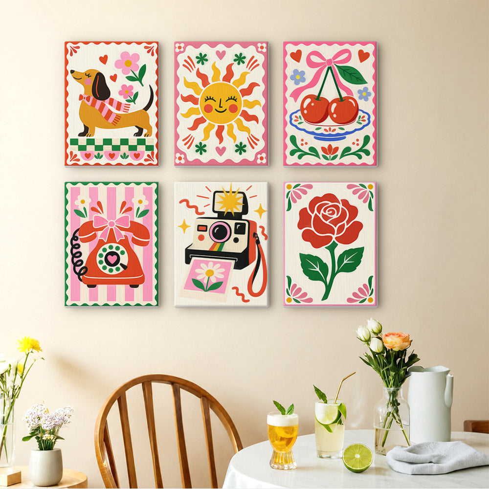 Cheerful Retro Icons mini paint by numbers – image 14