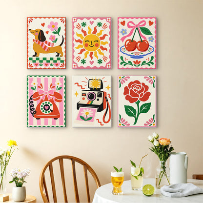 Cheerful Retro Icons mini paint by numbers – image 14