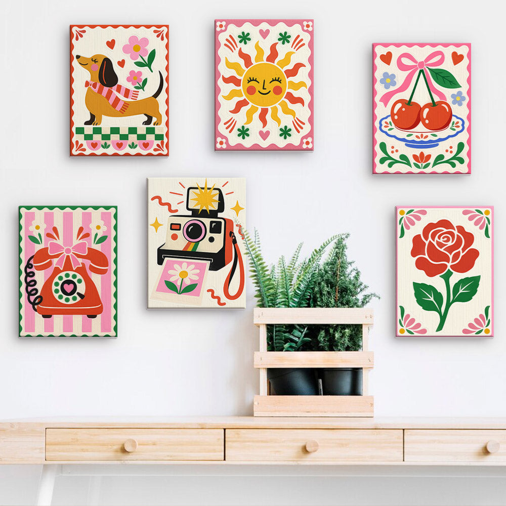 Cheerful Retro Icons mini paint by numbers – image 15