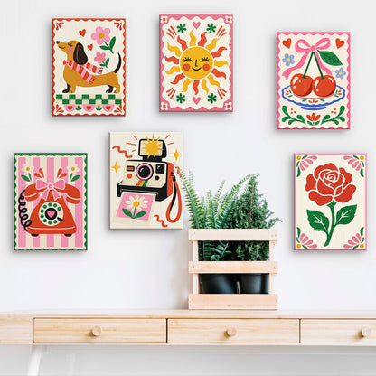 Cheerful Retro Icons mini paint by numbers – image 15