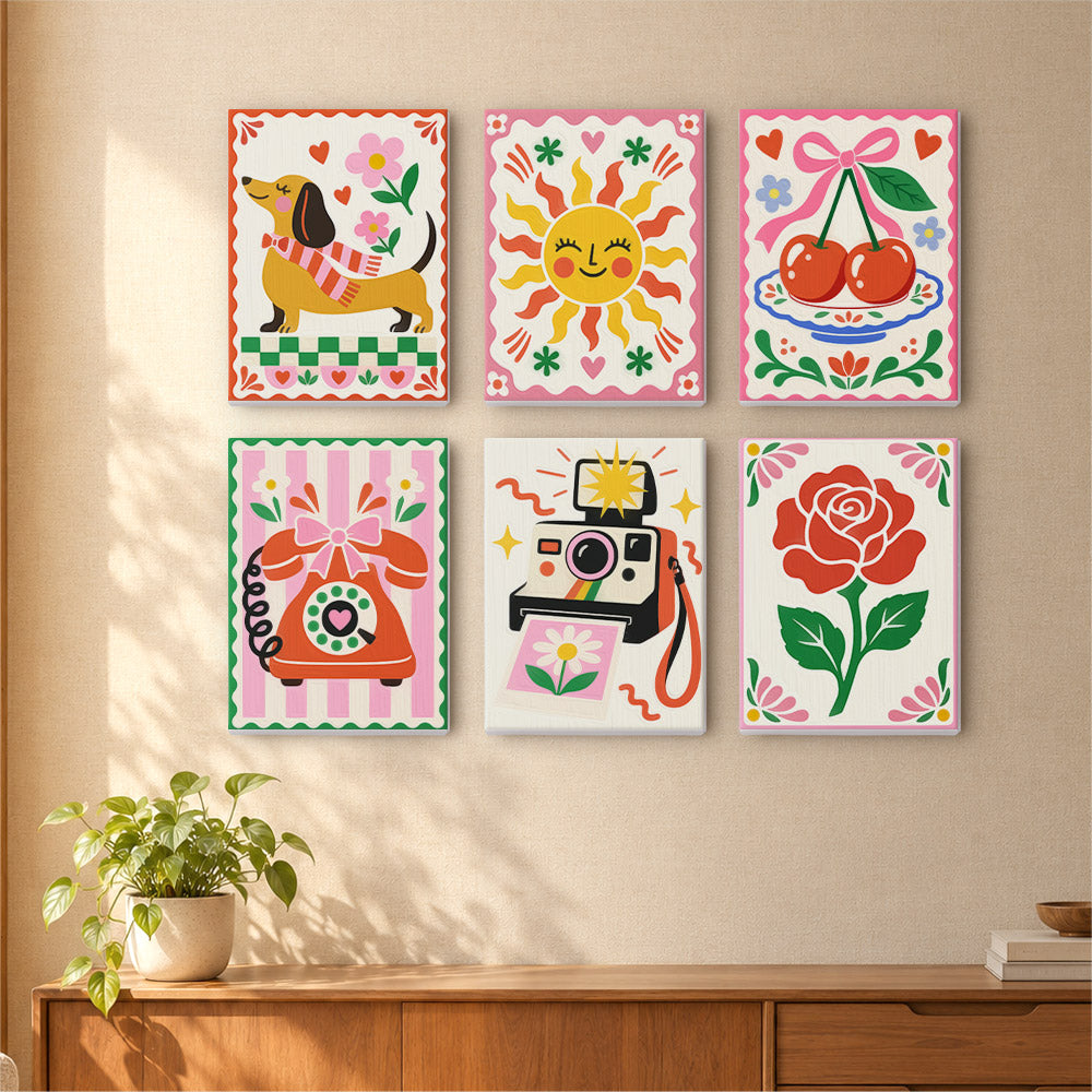 Cheerful Retro Icons mini paint by numbers – image 16