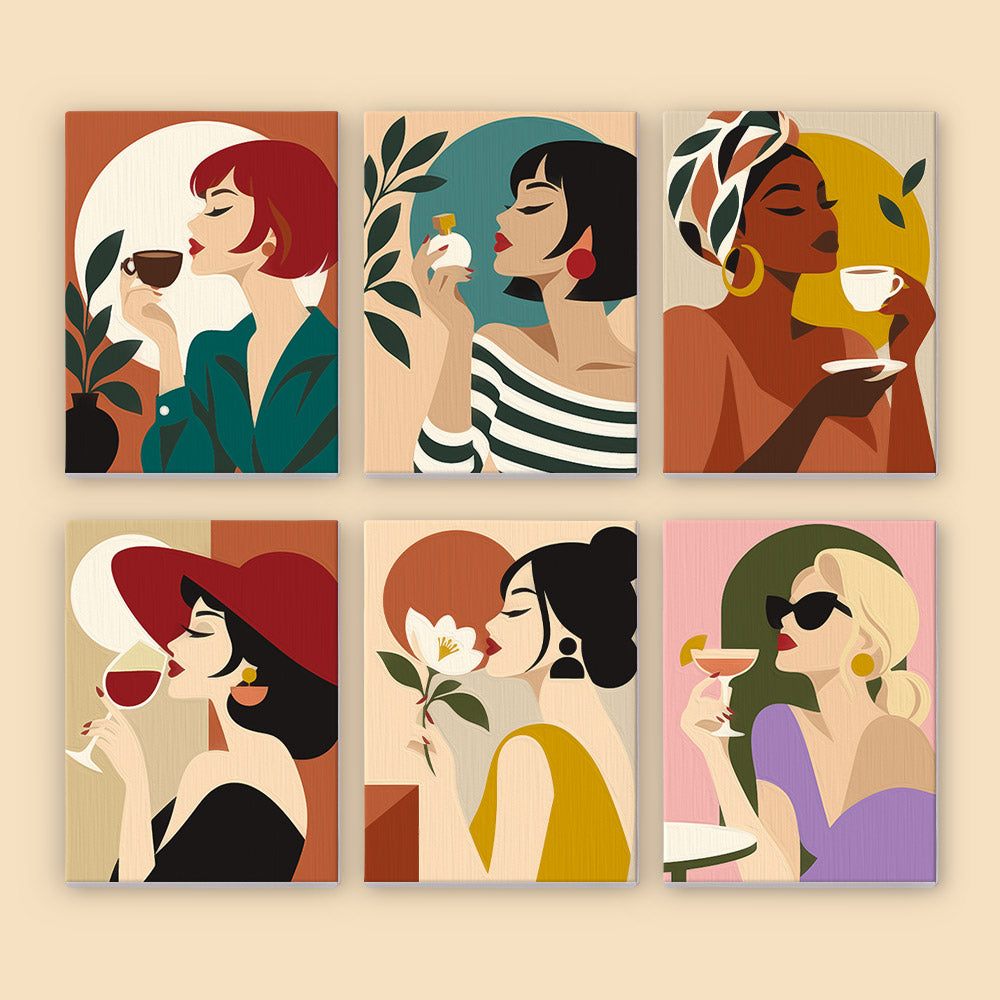 Wine, Tea and Red Hat Ladies mini paint by numbers – image 8