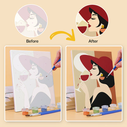 Wine, Tea and Red Hat Ladies mini paint by numbers – image 10