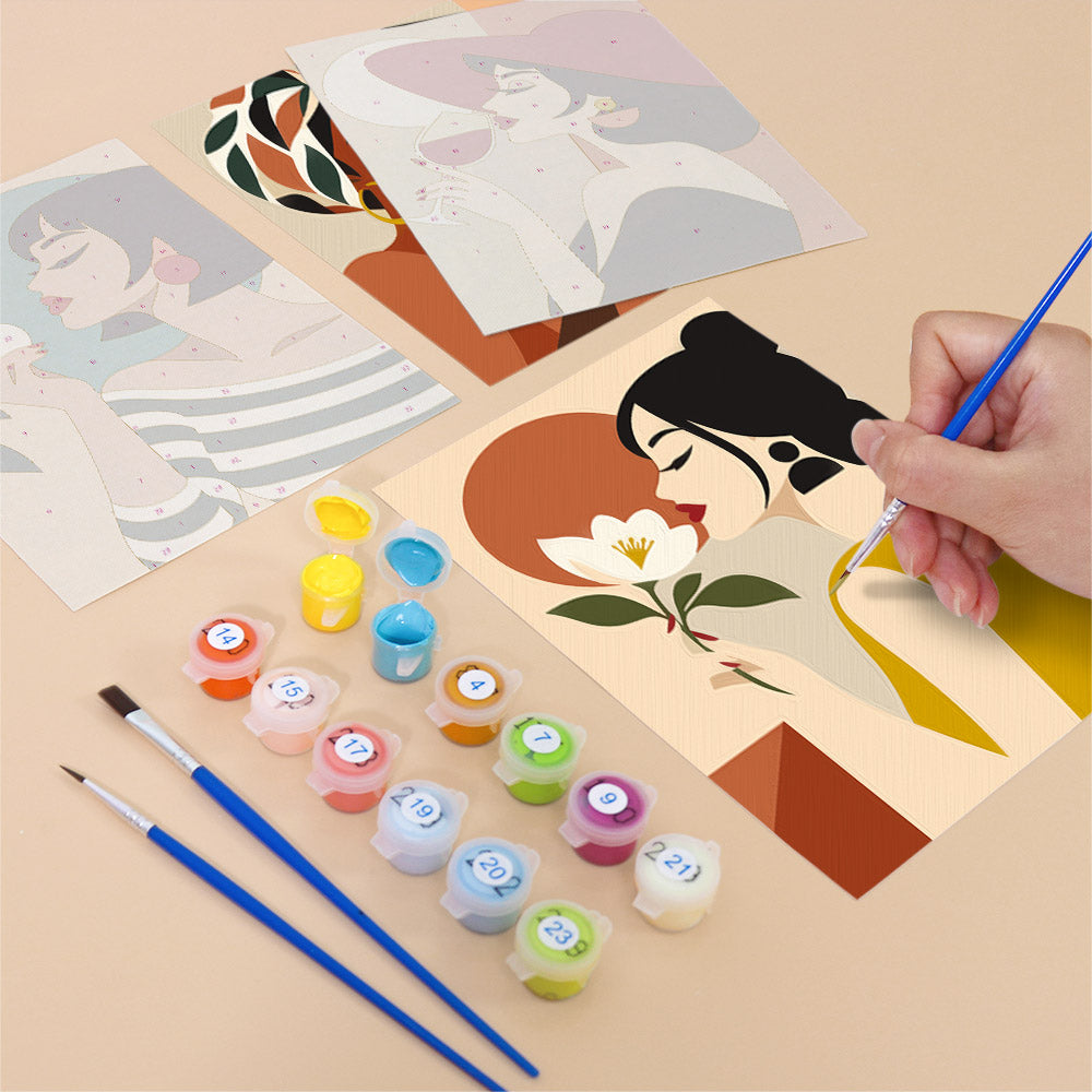 Wine, Tea and Red Hat Ladies mini paint by numbers – image 12