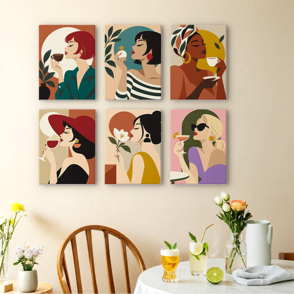 Wine, Tea and Red Hat Ladies mini paint by numbers – image 14