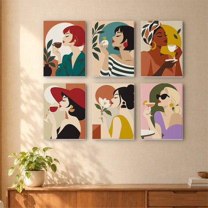 Wine, Tea and Red Hat Ladies mini paint by numbers – image 16