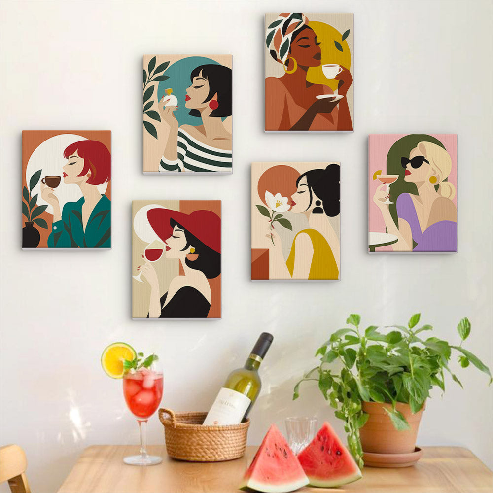 Wine, Tea and Red Hat Ladies mini paint by numbers – image 17