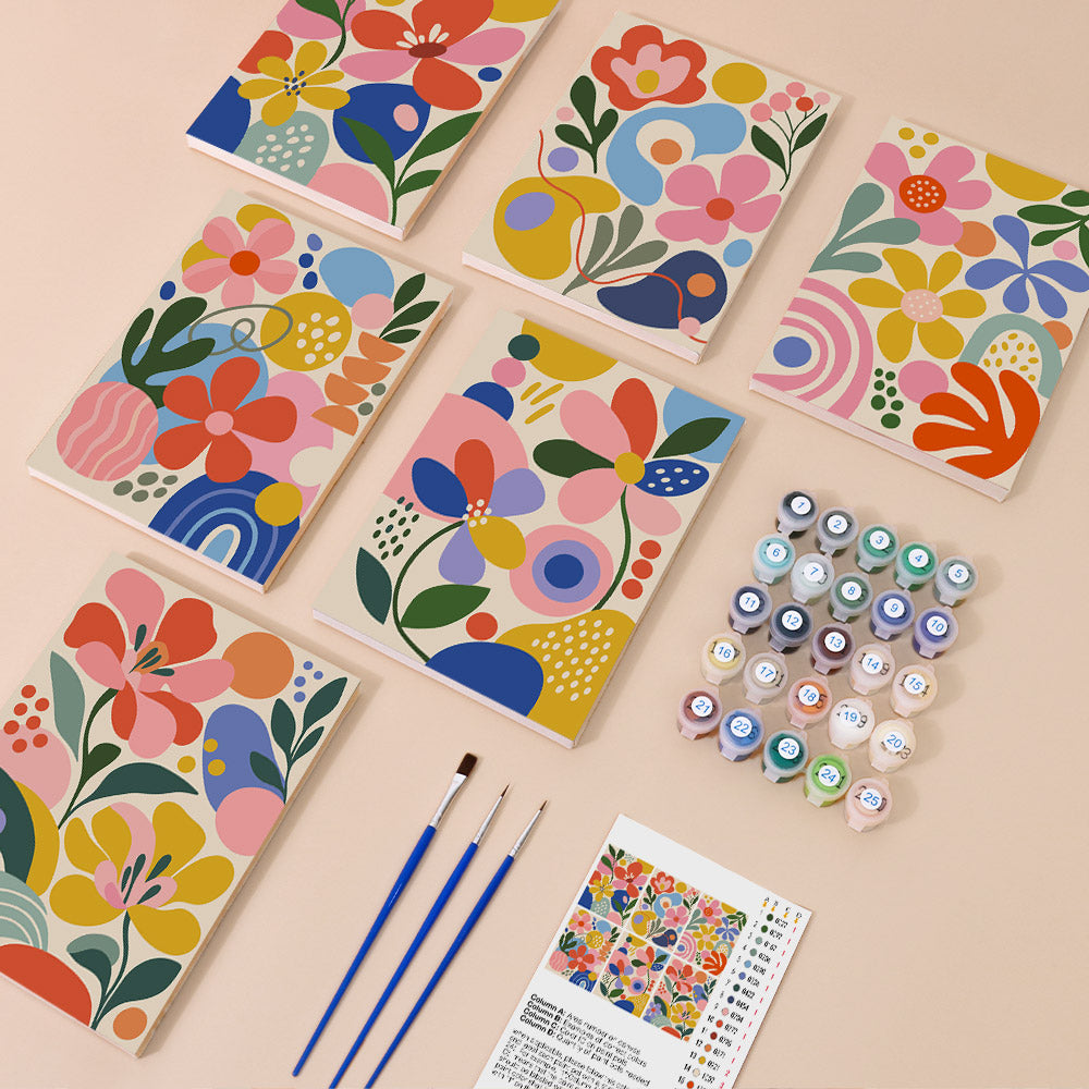Playful Abstract Florals mini paint by numbers – image 1