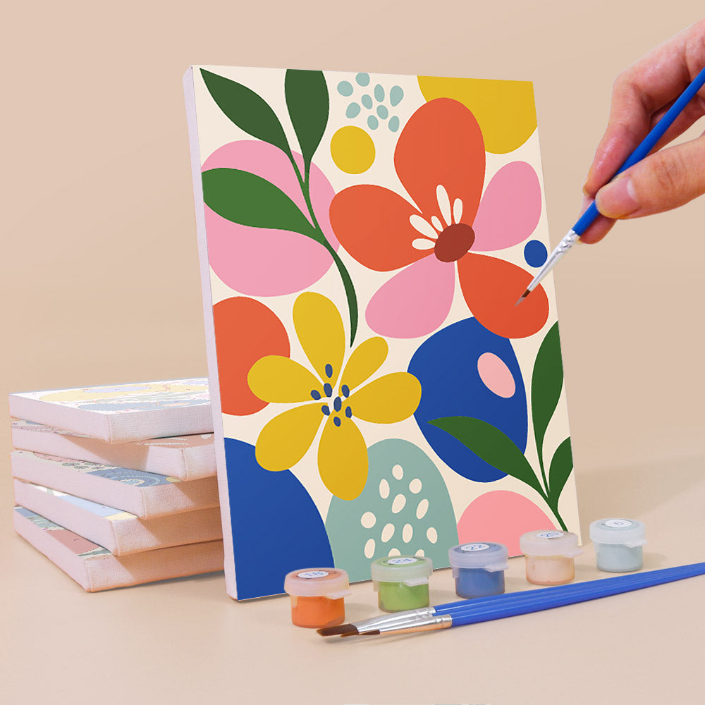 Playful Abstract Florals mini paint by numbers – image 3