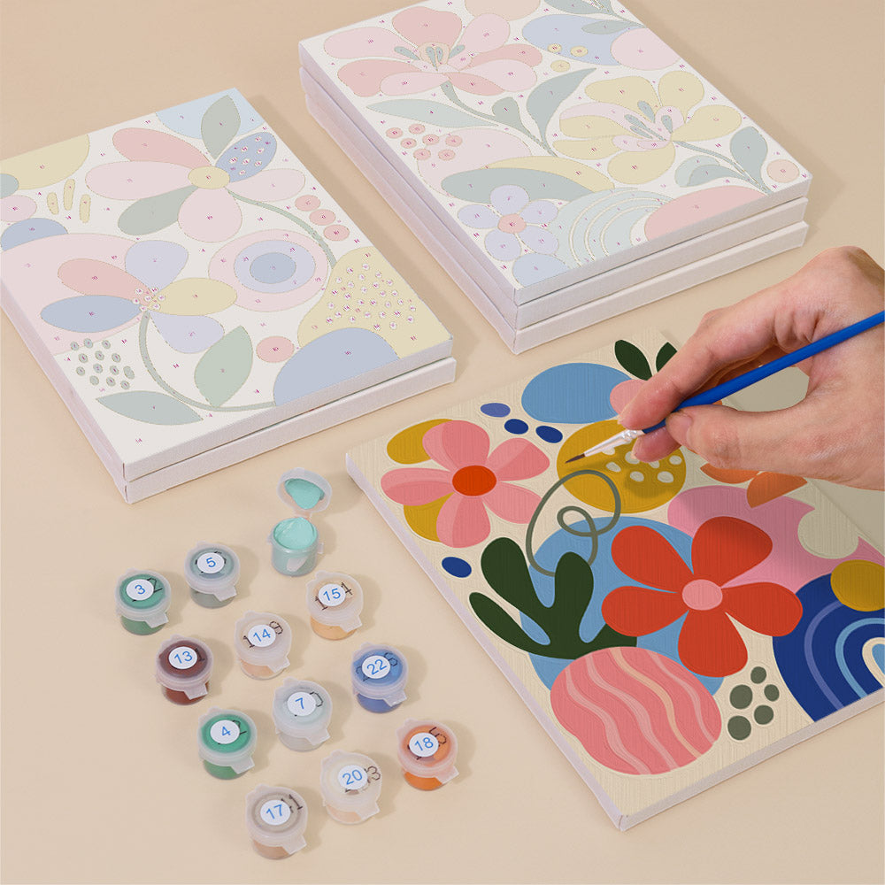 Playful Abstract Florals mini paint by numbers – image 4