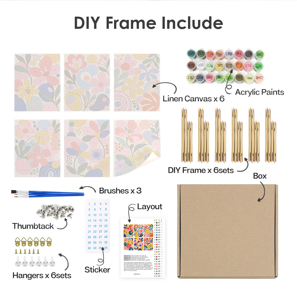 Playful Abstract Florals mini paint by numbers – image 18