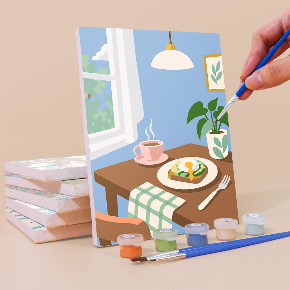 Cozy Breakfast Tables mini paint by numbers – image 3