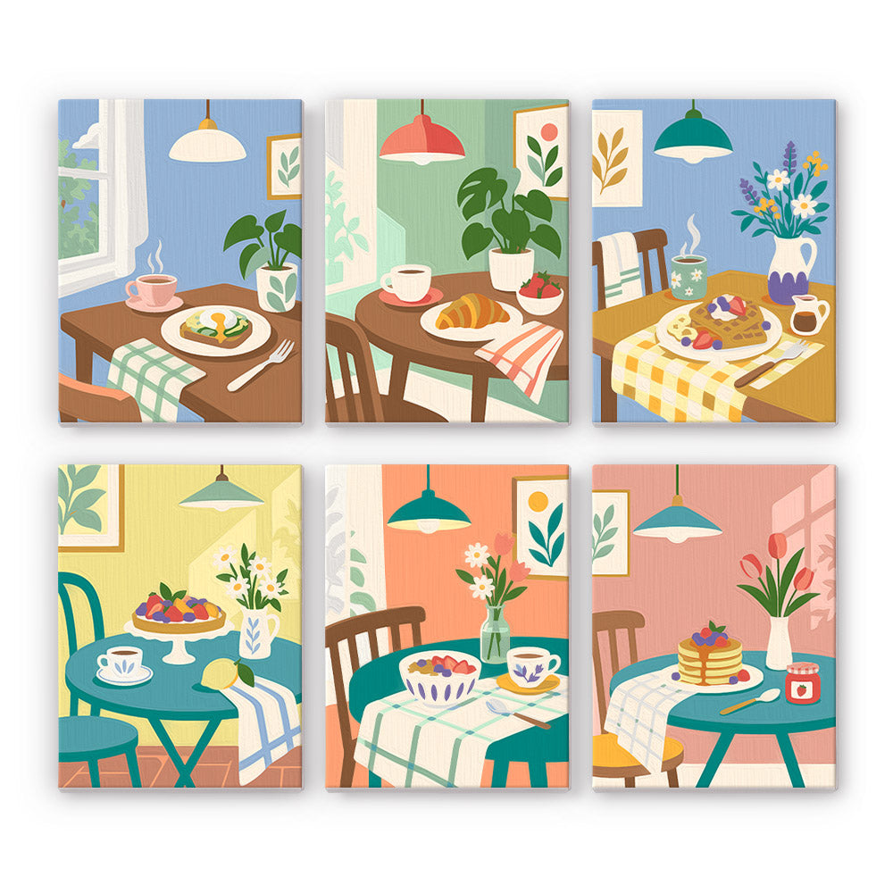 Cozy Breakfast Tables mini paint by numbers – image 7