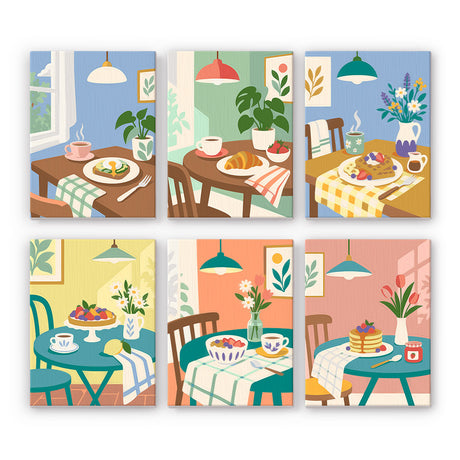 Cozy Breakfast Tables mini paint by numbers – image 7