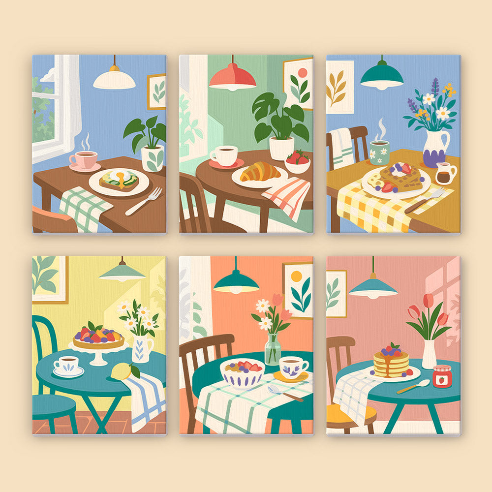 Cozy Breakfast Tables mini paint by numbers – image 8