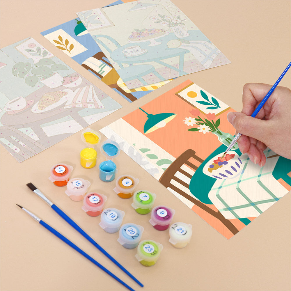 Cozy Breakfast Tables mini paint by numbers – image 12
