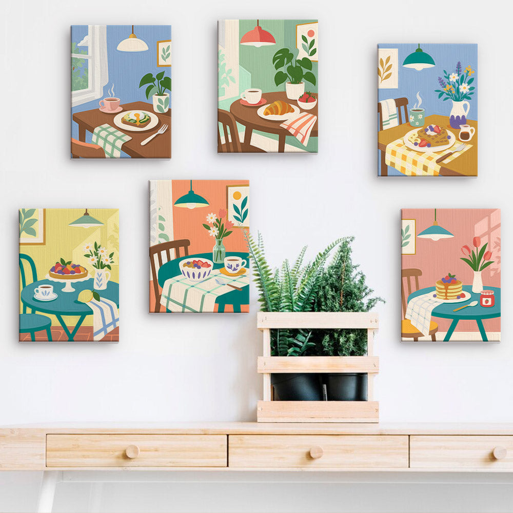 Cozy Breakfast Tables mini paint by numbers – image 15