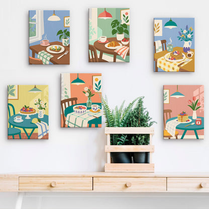 Cozy Breakfast Tables mini paint by numbers – image 15