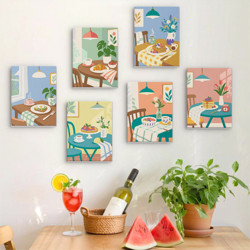 Cozy Breakfast Tables mini paint by numbers – image 17