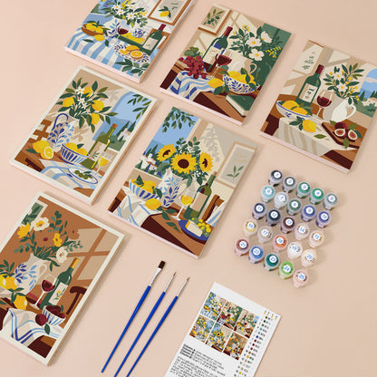 Red Wine and Lemon Tablescapes mini paint by numbers – image 1