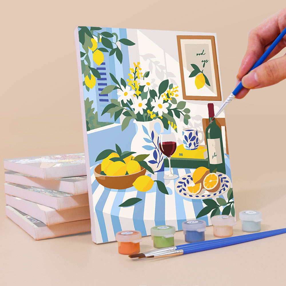 Red Wine and Lemon Tablescapes mini paint by numbers – image 3