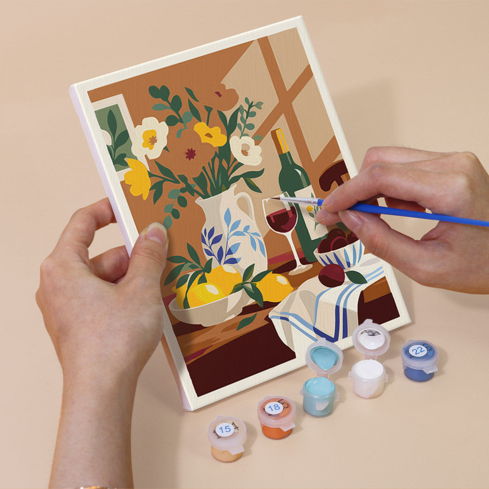 Red Wine and Lemon Tablescapes mini paint by numbers – image 5